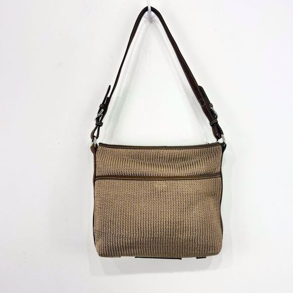 The Sak MISSY Taupe Brown Crochet Woven Faux Leather Single Strap Shoulder Bag - Picture 2 of 16